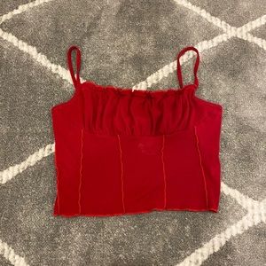 ruffled ruched tank top